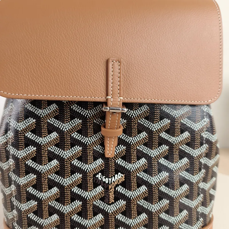GOYARD Crossbody Bag ALPIN Backpack Brown ine Canvas Mini 19 × 9.5 × 23 cm — detail view 5 of 11