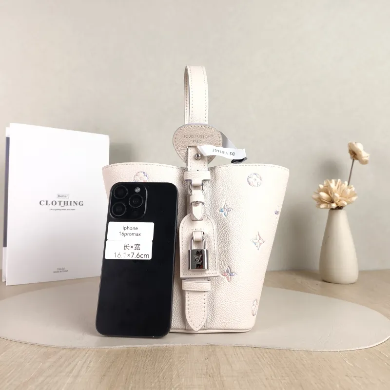 Louis Vuitton Top Handle Bag Collection White Calfskin BB 16 × 12 × 18 cm — cover view 6 of 6