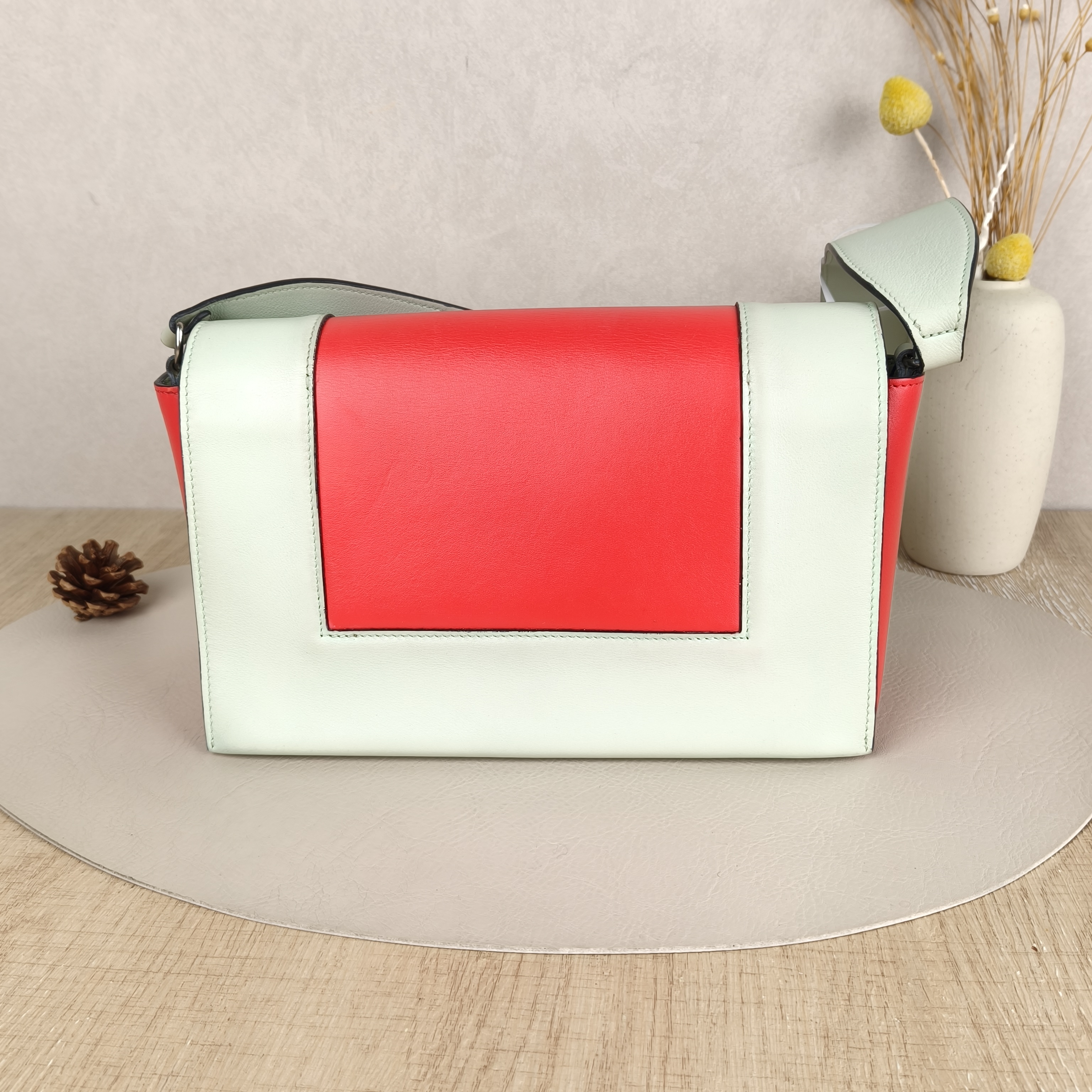 CELINE Crossbody Bag Crossbody Bag Red Green Calfskin One Size25 × 7.5 × 16 cm — cover view 5 of 8