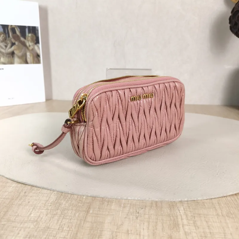 Miumiu Shoulder Bag Camera Bag Pink Lambskin 16 × 4 × 9 cm — cover view 4 of 5