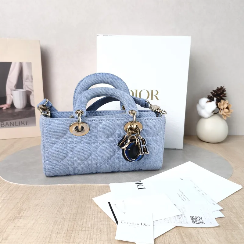 DIOR Top Handle Bag Lady D-Joy Blue Small 22 × 6 × 11 cm — cover view 2 of 6