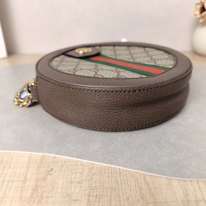 GUCCI Crossbody Bag Ophidia GG Round Bag Monogram PV Cmini18 × 4.5 × 18 cm — detail view 1 of 9