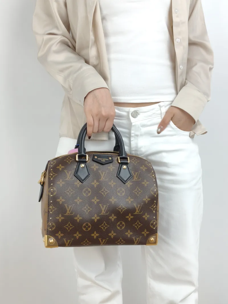 Louis Vuitton Shoulder Bag Speedy Trunk Monogram PVC One Size 27 × 15 × 20 cm — on-model view 1 of 2