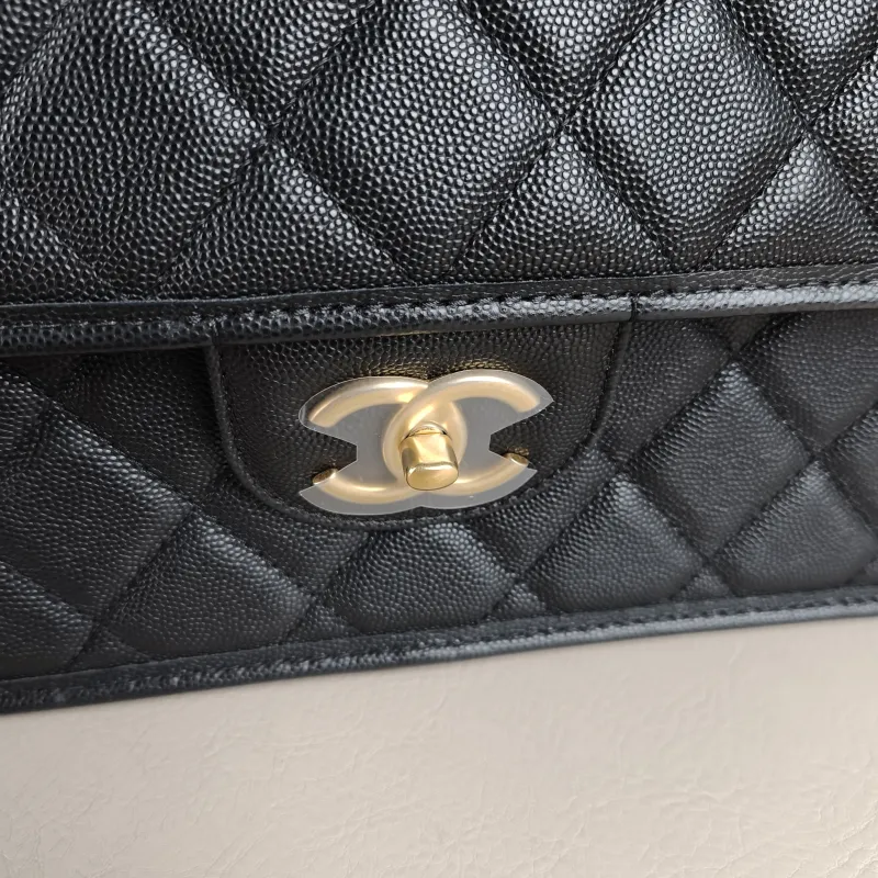 Chanel Backpack Backpack Black with Gold-Tone Hardware Grained Calfskin One Size 31 × 10 × 25 cm — detail view 7 of 13