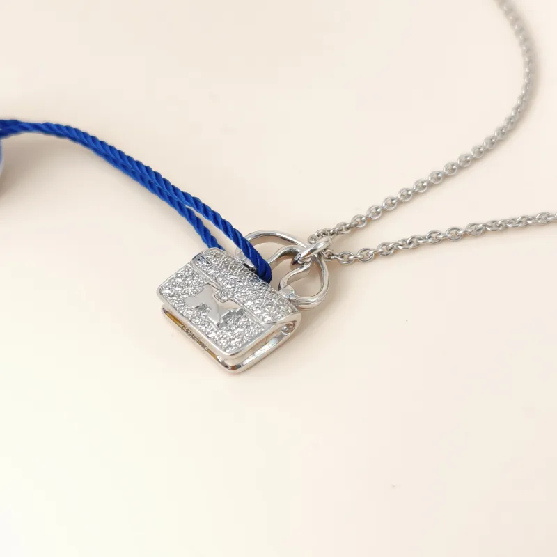 Hermès Necklace Amulettes Constance Pavé Diamond Necklace White Gold 18KW hite Gold Diamond One Size 40cm — cover view 10 of 11