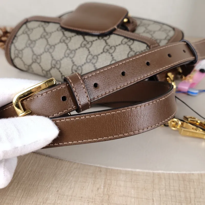 GUCCI Crossbody Bag Horsebit 1955 Horsebit Small Monogram PVC Small20.5 × 5 × 14.5 cm — detail view 10 of 12
