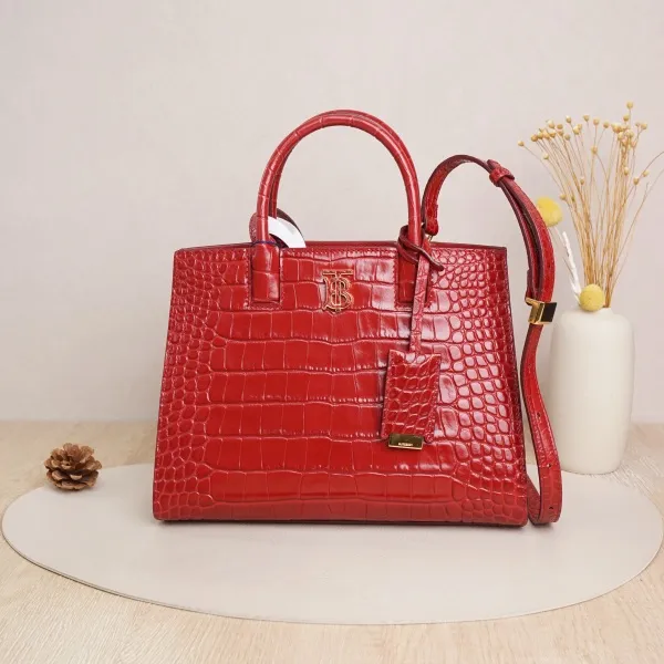 BURBERRY Crossbody Bag Top Handle Crossbody Bag Red Calfskin One Size27 × 11 × 20 cm