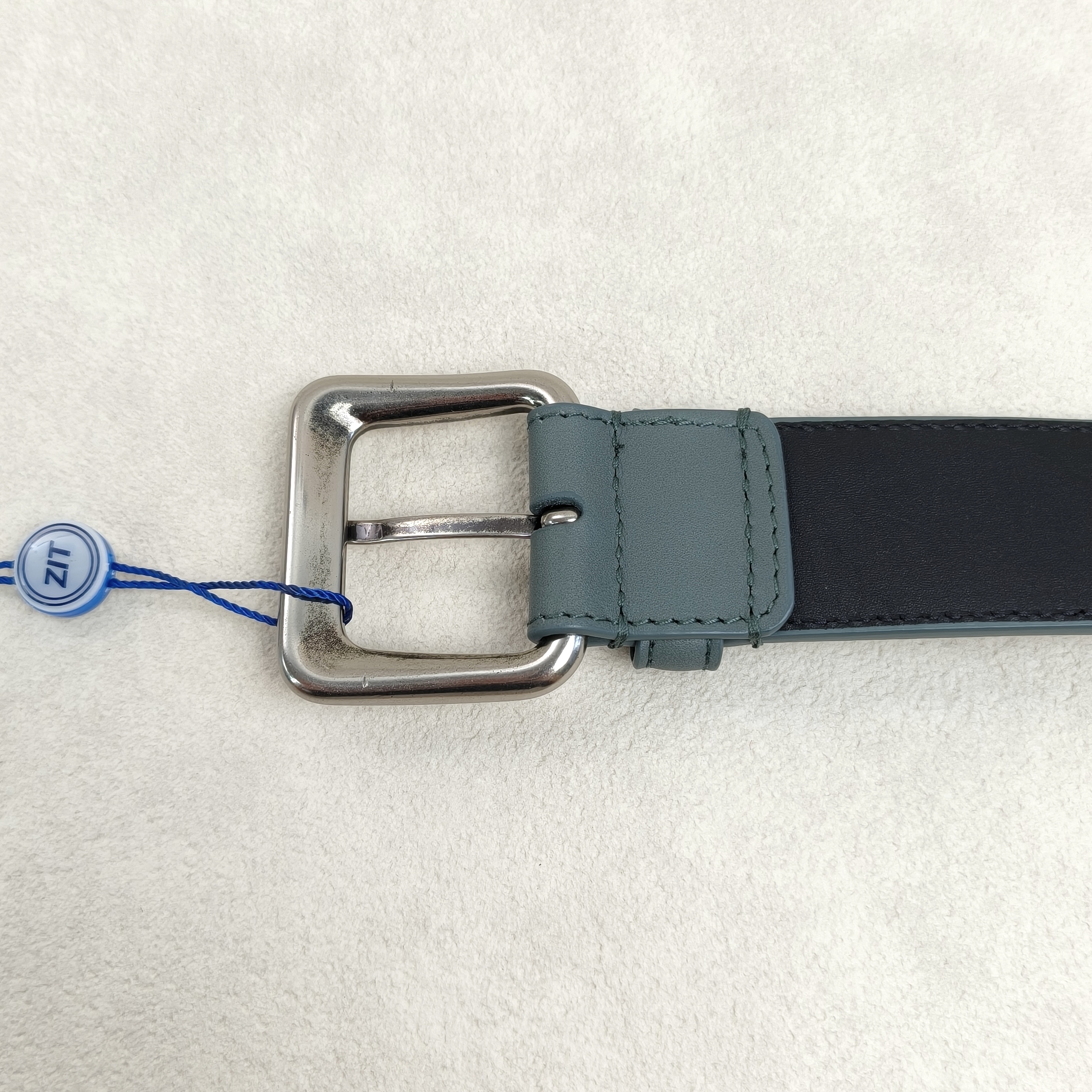 Bottega Veneta Belt Silver-Tone Hardware Woven Belt Grey Calfskin One Size85cm — cover view 8 of 9