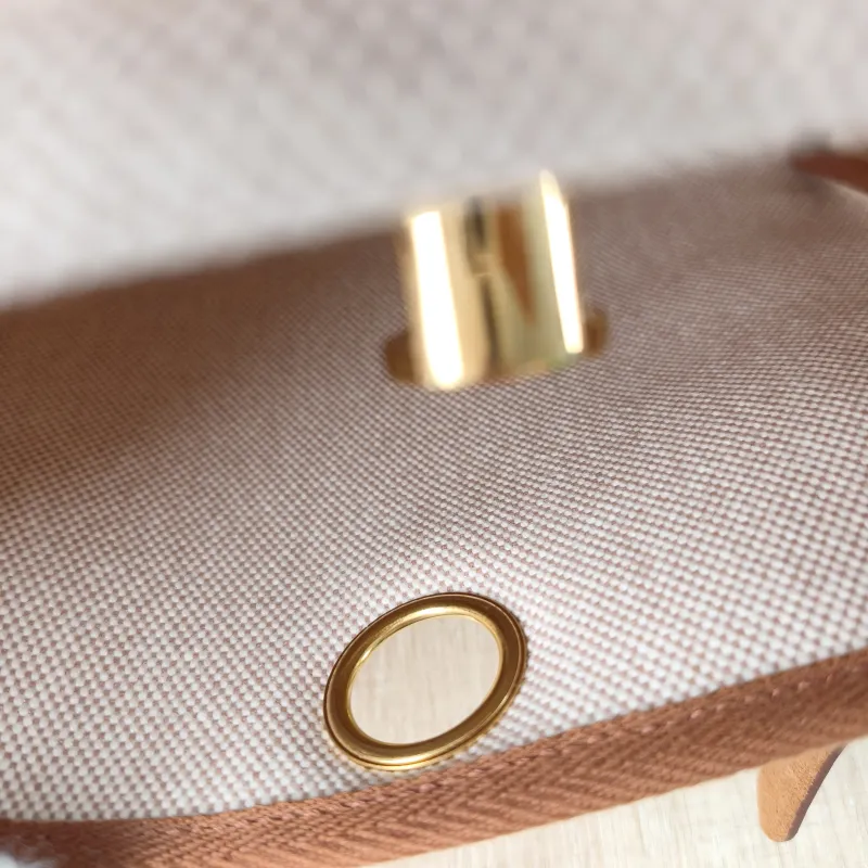 Hermès Shoulder Bag Herbag Zip 20 Beige Brown Calfskin，Canvas Mini 20 × 7 × 17 cm K — detail view 7 of 13