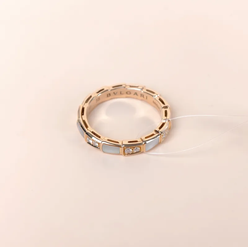 Bvlgari Ring Serpenti Viper Collection Ring Diamond18KR ose Gold One Size 58 — cover view 4 of 6