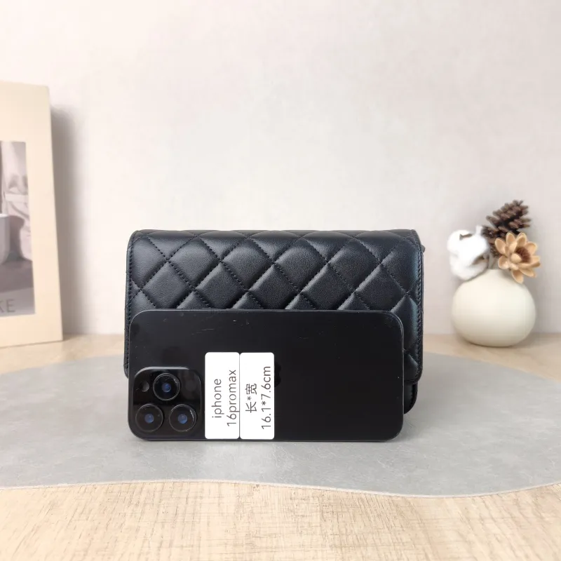 Chanel Crossbody Bag Classic Flap WOC CF WOCWOC Bag Black Grained Calfskin Mini 19.2 × 3.5 × 12.3 cm — cover view 2 of 6