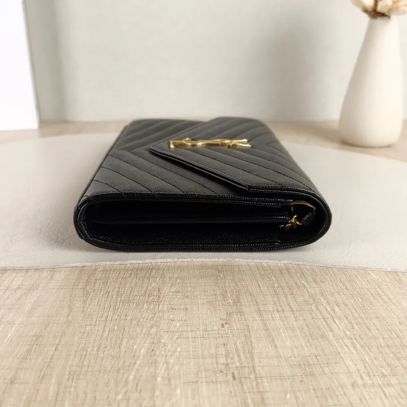 SAINT LAURENT Crossbody Bag CASSANDRE ENVELOPE Black Calfskin One Size 22.5 × 4 × 14 cm — detail view 7 of 10