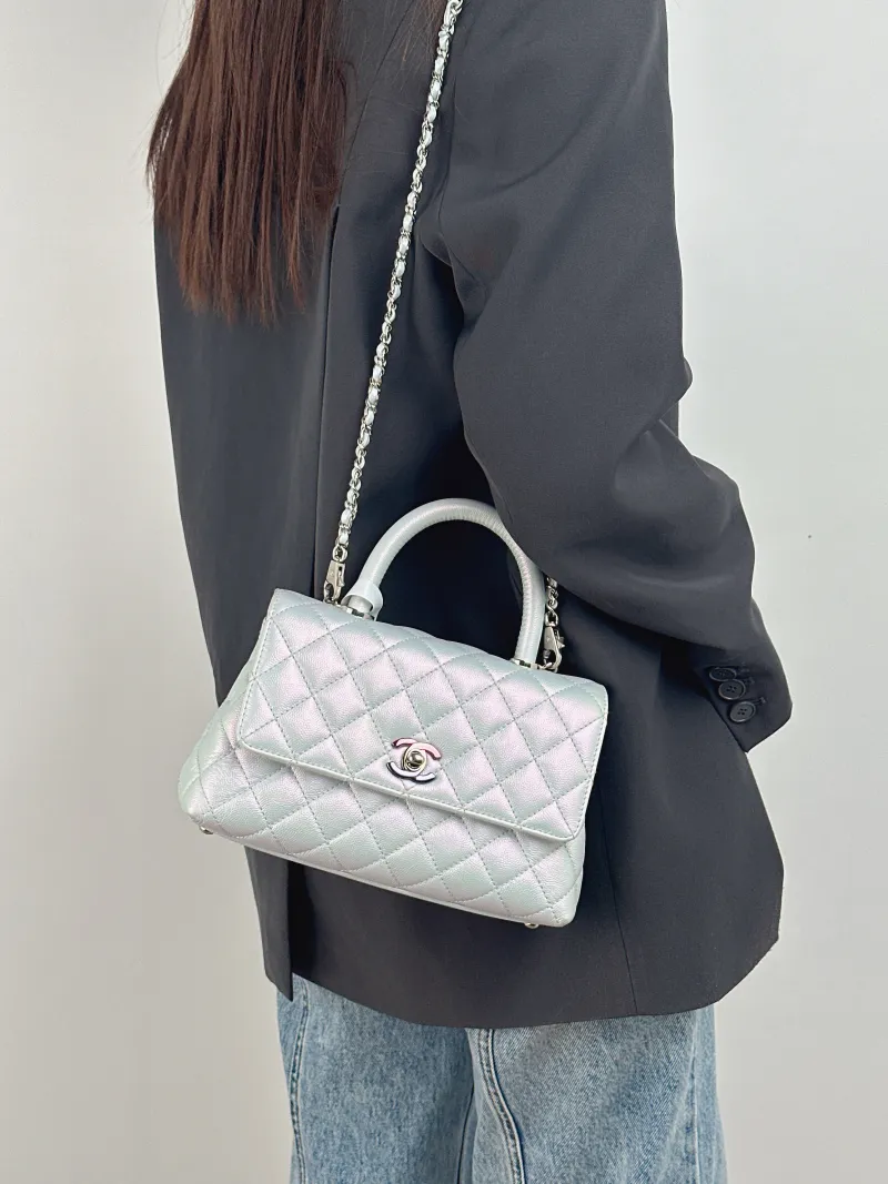 Chanel Top Handle Bag Coco Handle​ C Grained Calfskin Small 24 × 10 × 14 cm — on-model view 1 of 2