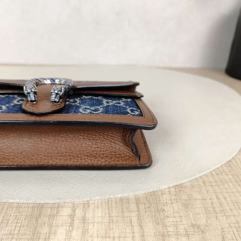 GUCCI Crossbody Bag Dionysus Blue Mini 16.5 × 4.5 × 10 cm — detail view 7 of 12