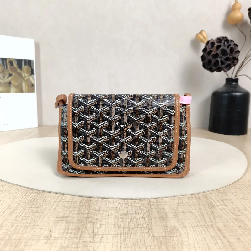 GOYARD Crossbody Bag PLUMET Brown PVC 20.5 × 2.5 × 14 cm