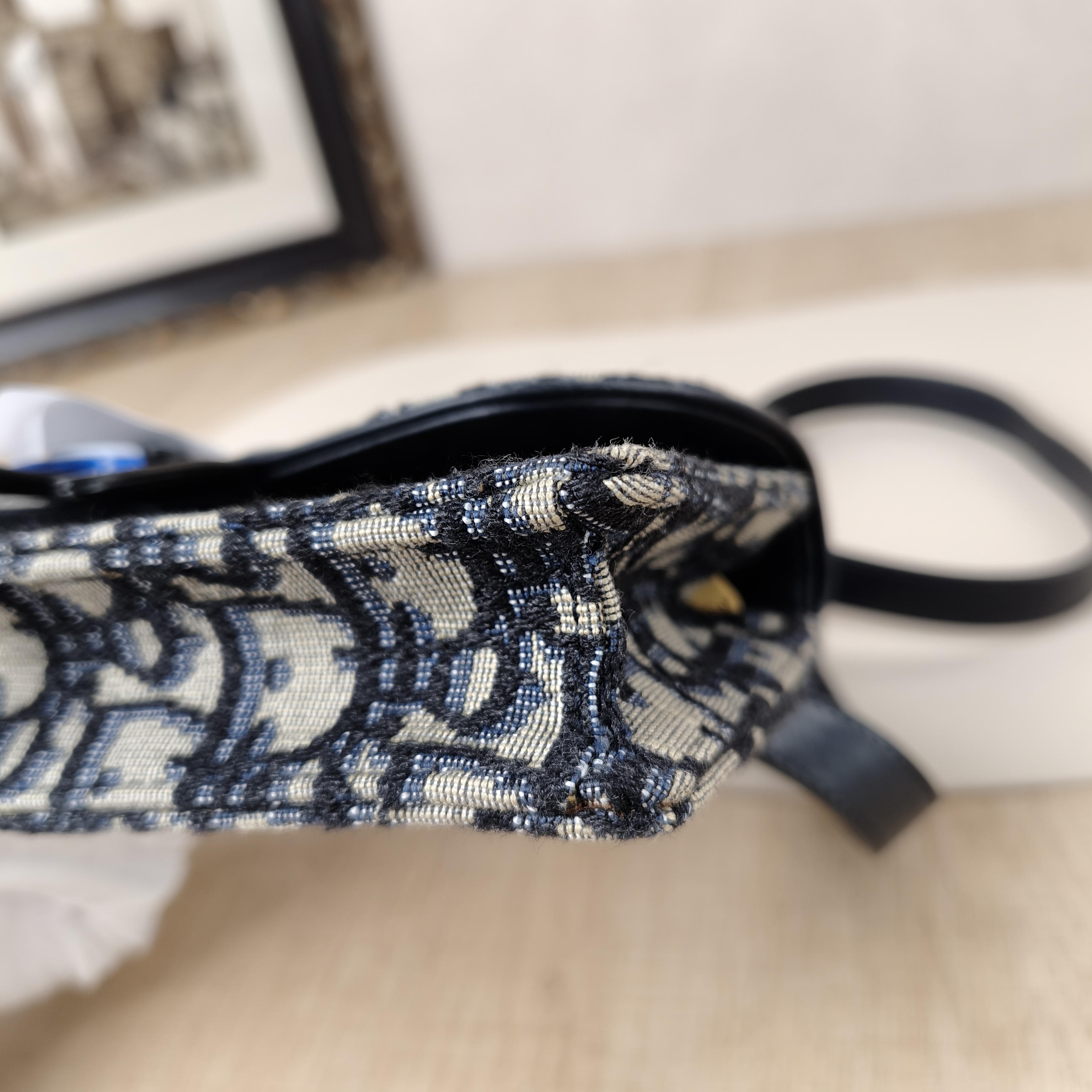 DIOR Belt Bag Saddle Belt Bag Blue Canvas One Size17 × 3.5 × 10.5 cm — cover view 4 of 12