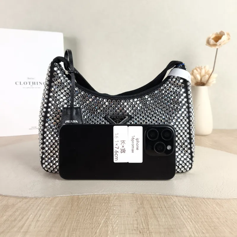 PRADA Shoulder Bag Re-Edition 2000 Hobo Black Mini 22 × 6 × 17 cm — cover view 5 of 5