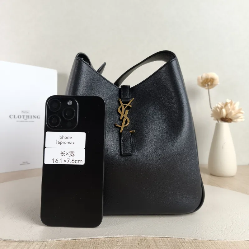 SAINT LAURENT Crossbody Bag LE 5 À 7 Hobo Inner Pouch Black Calfskin Small 22.5 × 8.5 × 23 cm — cover view 2 of 5
