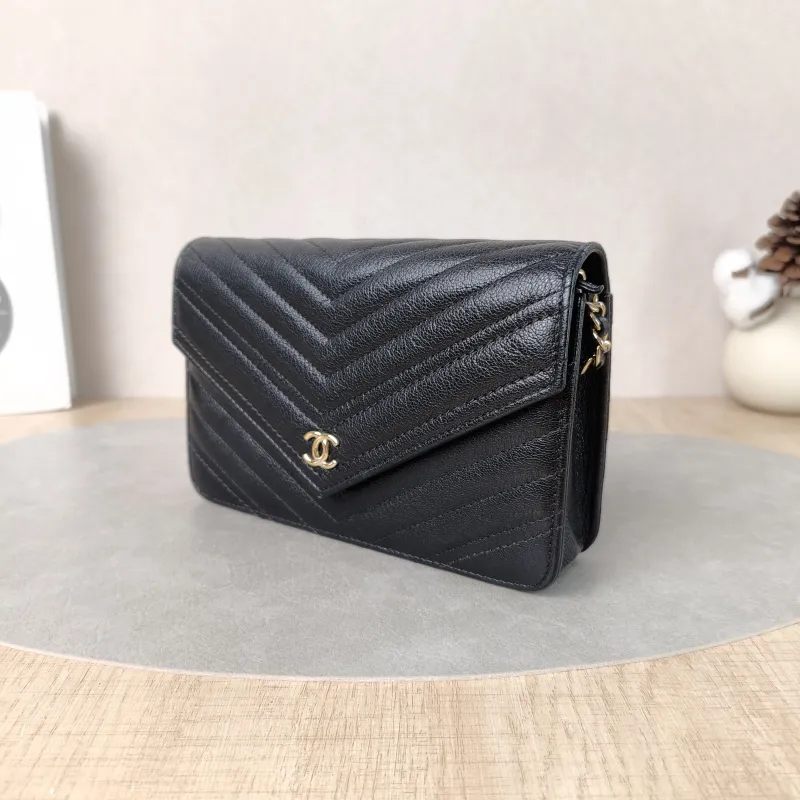 Chanel Crossbody Bag Classic Flap WOC CF WOCWOC Bag Black Calfskinmini19.2 × 3.5 × 12.3 cm — cover view 6 of 6