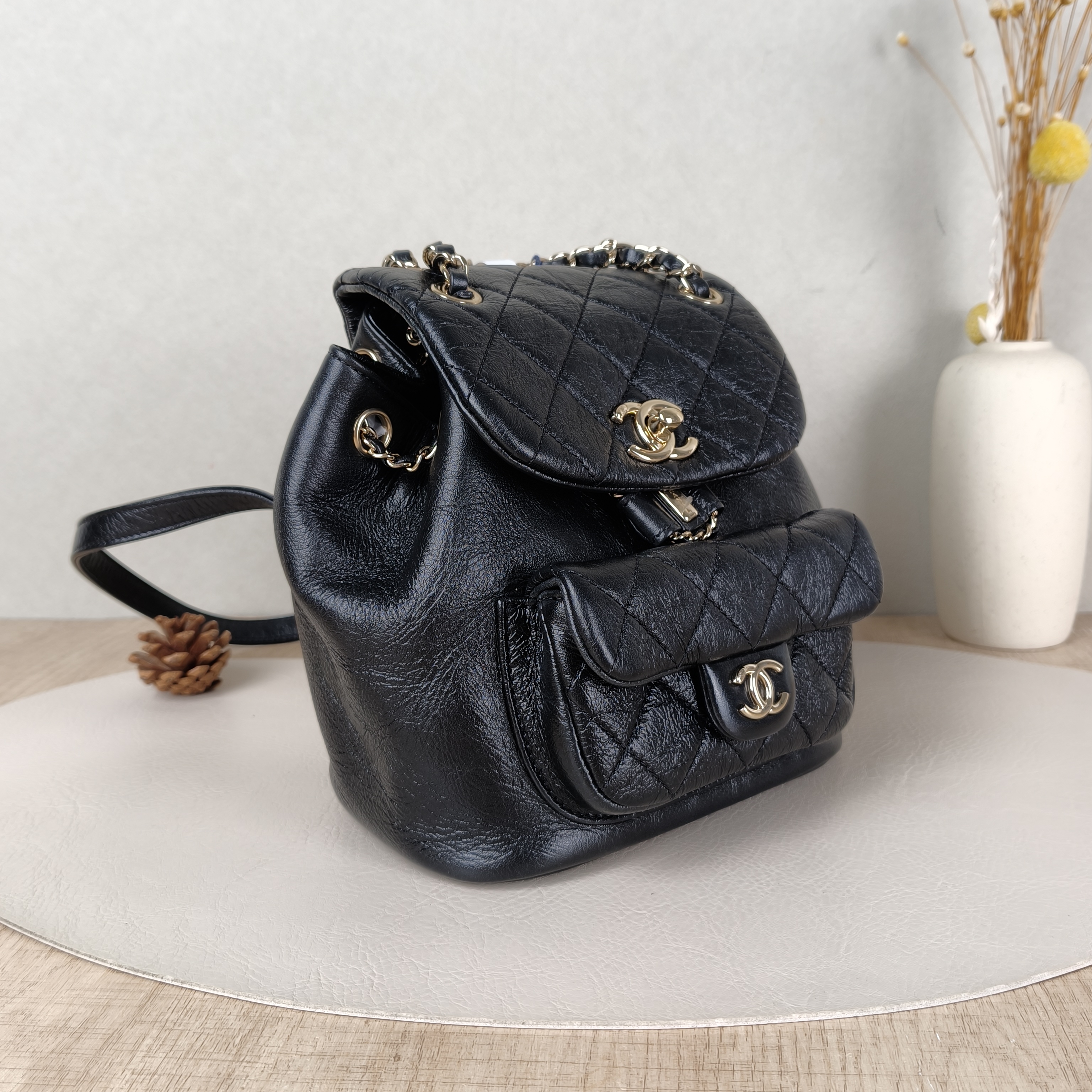 Chanel Backpack Duma Black Calfskin Small18 × 12 × 18.5 cm — cover view 2 of 5