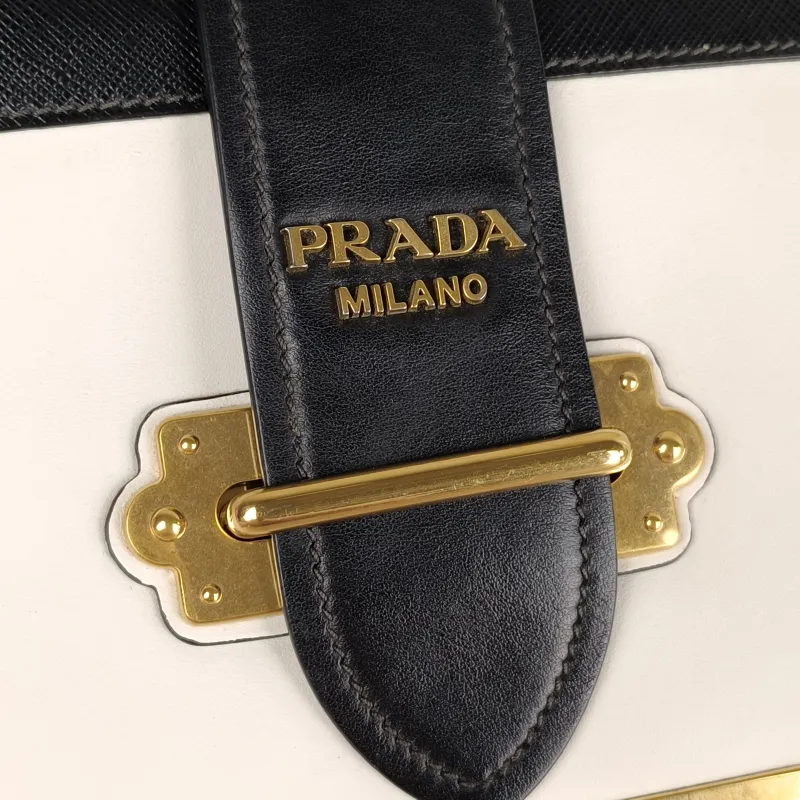 PRADA Shoulder Bag Cahier Box White Calfskin 20 × 9 × 14.5 cm — detail view 1 of 12