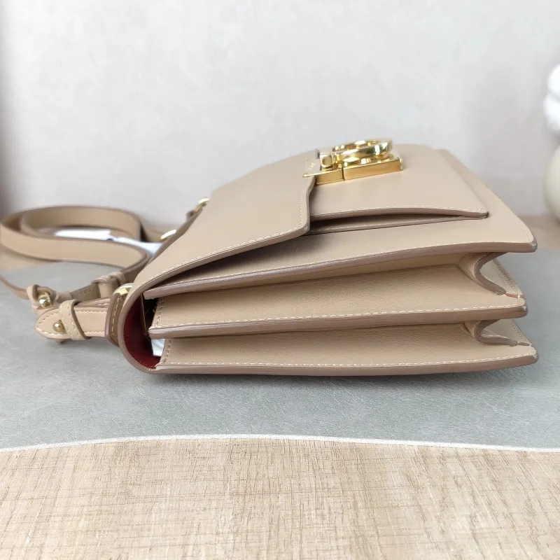 FERRAGAMO Shoulder Bag Shoulder Bag Taupe Calfskin 25.5 × 5 × 16 cm — detail view 1 of 14