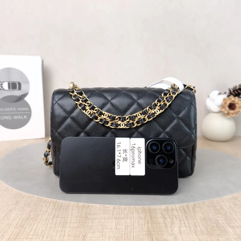 Chanel Crossbody Bag25p Black Grained Calfskin Small22 × 6.5 × 14 cm — cover view 2 of 5
