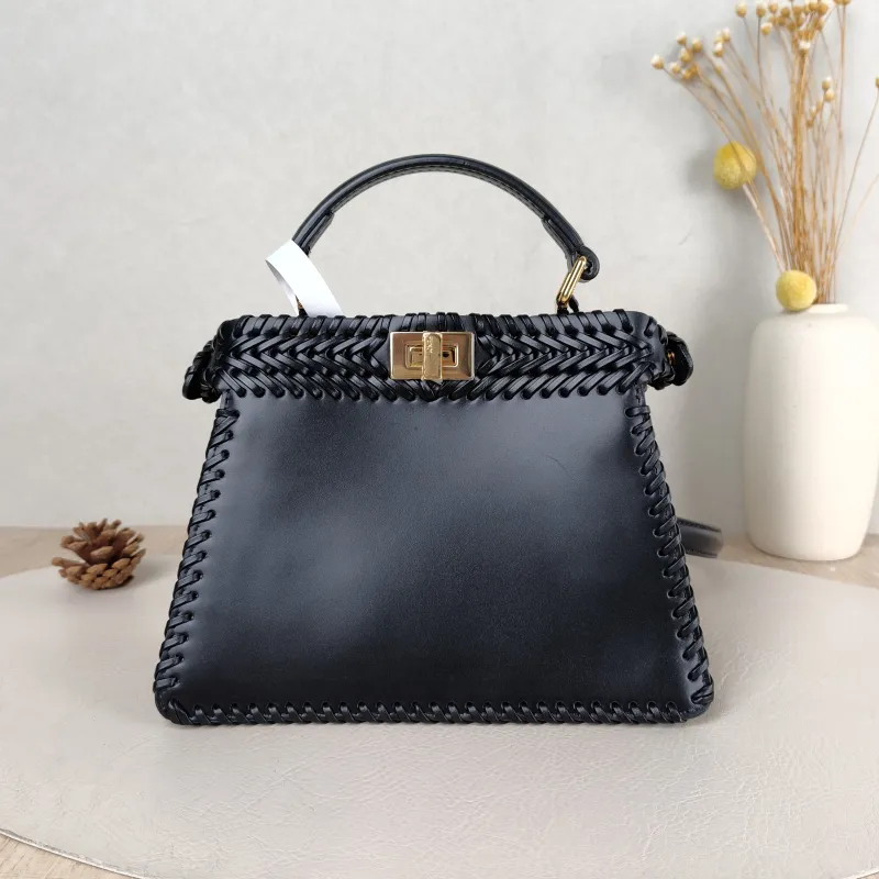 FENDI Crossbody Bag Peekaboo Crossbody Bag Black Woven 20 × 10 × 15 cm — cover view 5 of 5