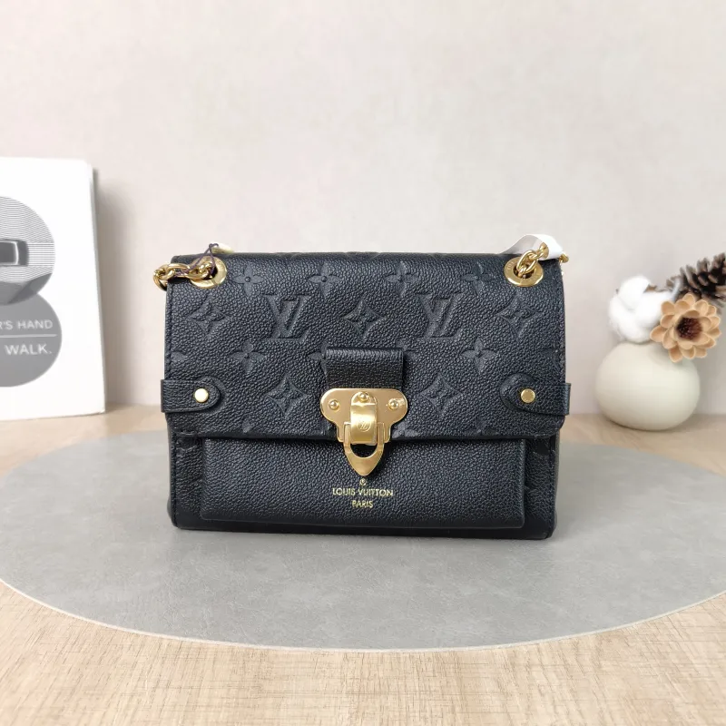 Louis Vuitton Shoulder Bag VAVIN Black Empreinte Embossed Calfskin BB20.5 × 8 × 15.5 cm