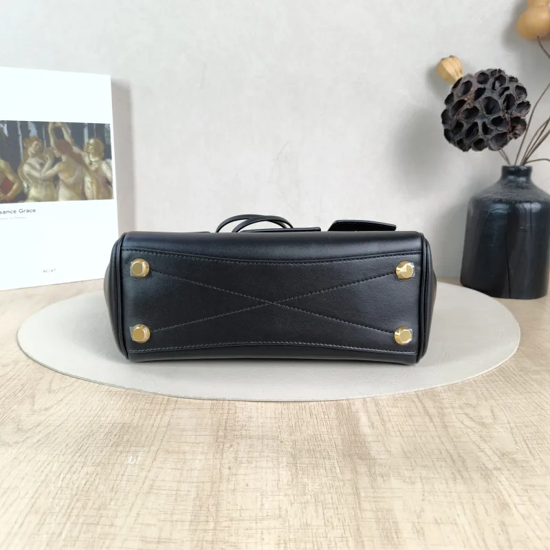BALENCIAGA Crossbody Bag Bel air Black with Gold-Tone Hardware Calfskin Mini 23.5 × 8 × 17 cm — cover view 2 of 6
