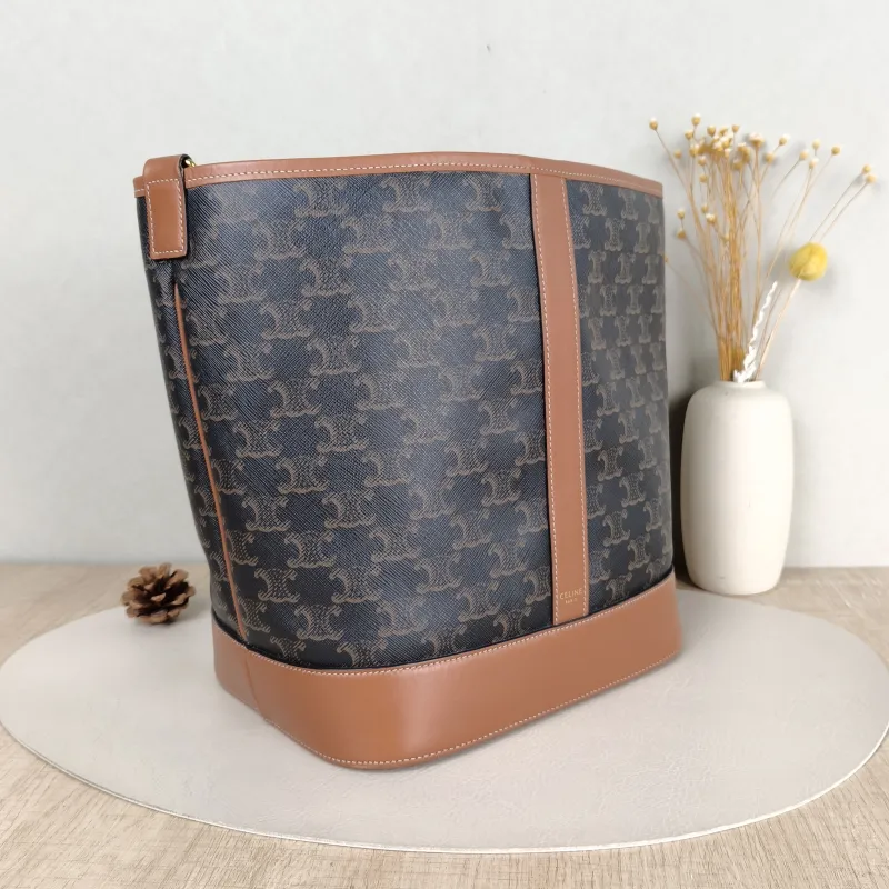 CELINE Crossbody Bag Triomphe Bucket Bag Monogram PVC Medium 24 × 18 × 27 cm — cover view 2 of 5