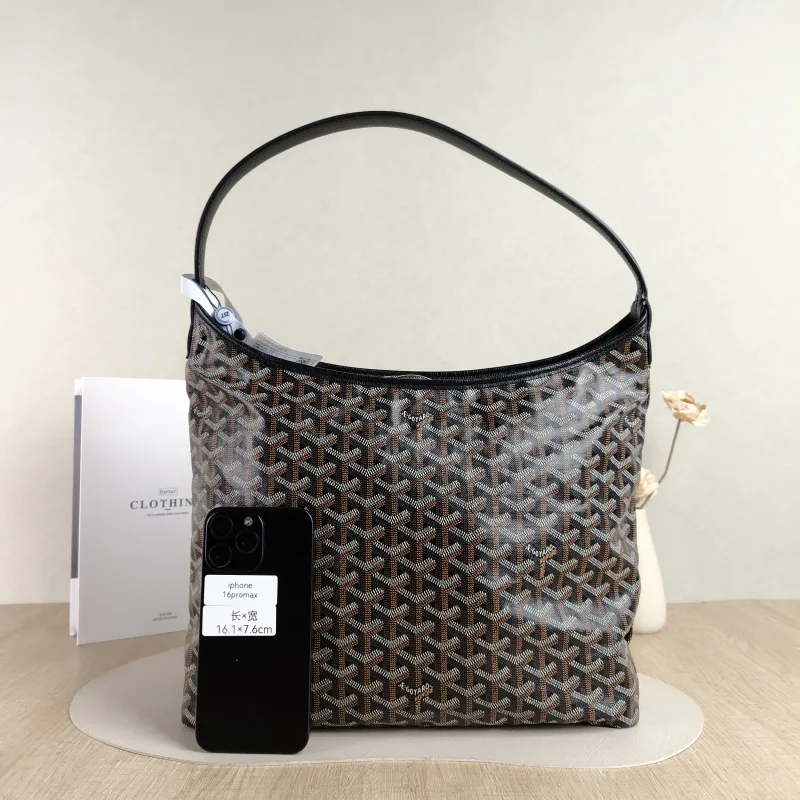 GOYARD Shoulder Bag Boheme Hobo​ Black ine Canvas Small 43 × 14 × 27 cm — cover view 5 of 5