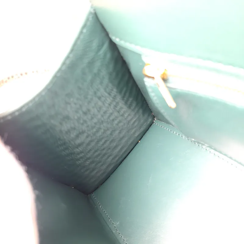 BALENCIAGA Crossbody Bag Hourglass Hourglass Bag Green Calfskin Small23 × 10 × 14 cm — detail view 13 of 14