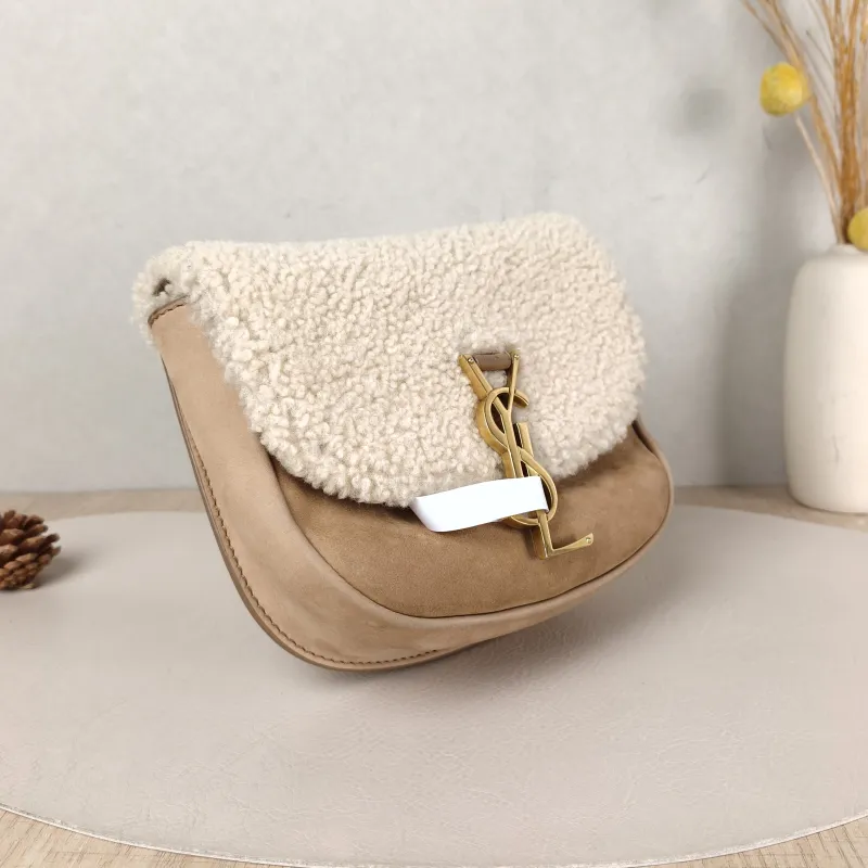 SAINT LAURENT Shoulder Bag Kaia Brown Suede · 17 × 6 × 16 cm — cover view 2 of 5