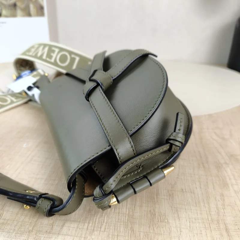 LOEWE Crossbody Bag Gate Green Calfskin Mini 15 × 8 × 12.5 cm — detail view 9 of 13
