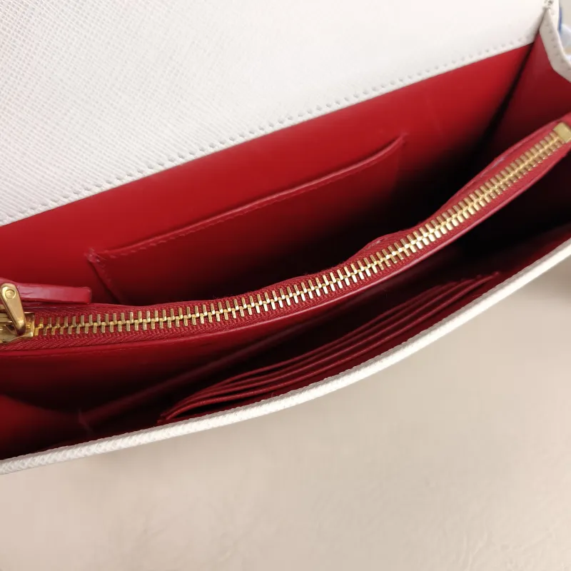 PRADA Crossbody Bag Crossbody Bag White Calfskin One Size 20 × 4 × 13 cm — detail view 3 of 13