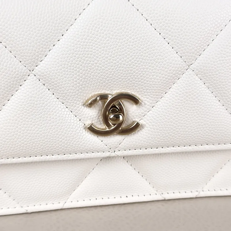 Chanel Crossbody Bag woc White Grained Calfskin 19.2 × 6 × 10.5 cm — detail view 13 of 13