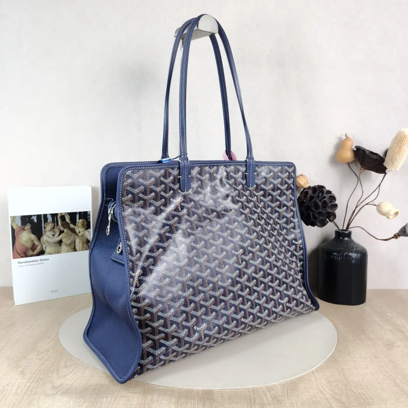 GOYARD Top Handle Bag hardy y tote Blue PVC Small 40 × 17 × 31 cm — cover view 4 of 4