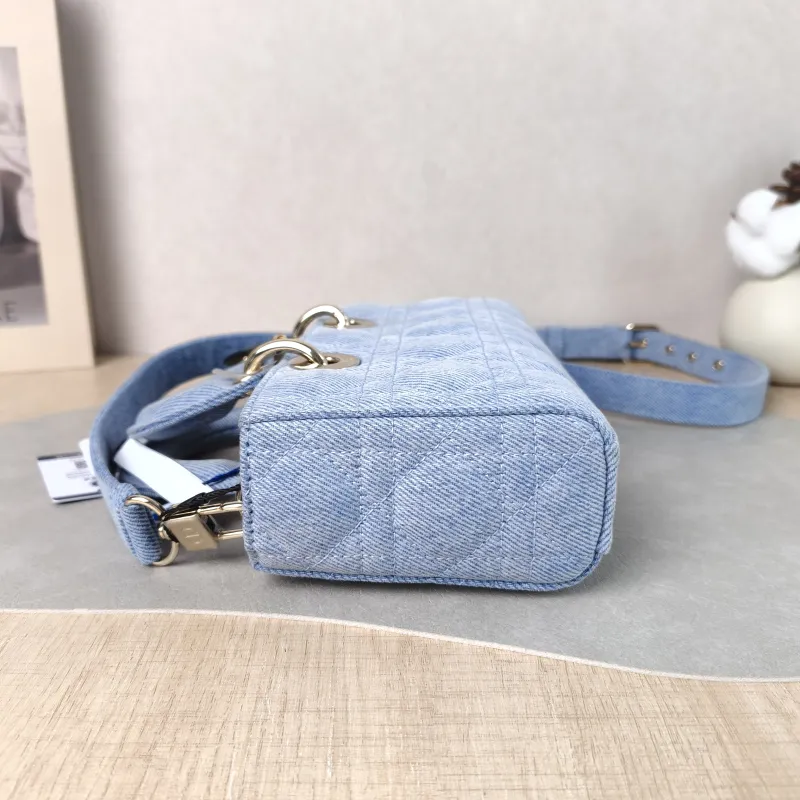 DIOR Top Handle Bag Lady D-Joy Blue Small 22 × 6 × 11 cm — detail view 6 of 14