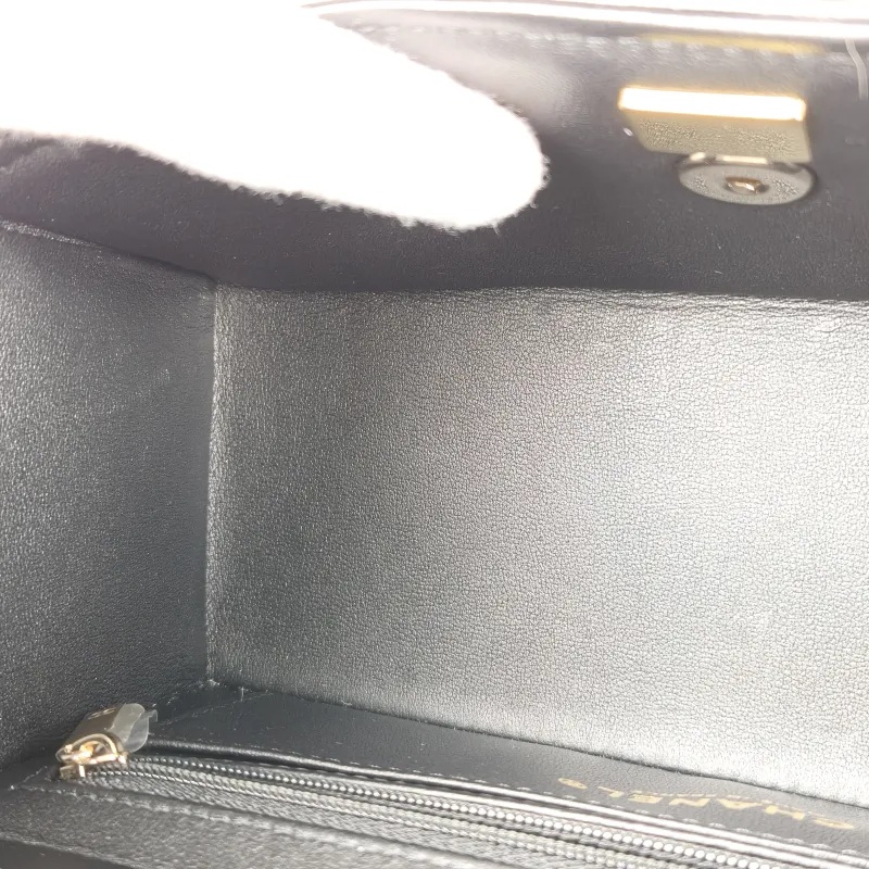 Chanel Crossbody Bag Box Bag Top Handle Crossbody Bag Black Calfskin 22 × 9 × 9.5 cm — detail view 9 of 14