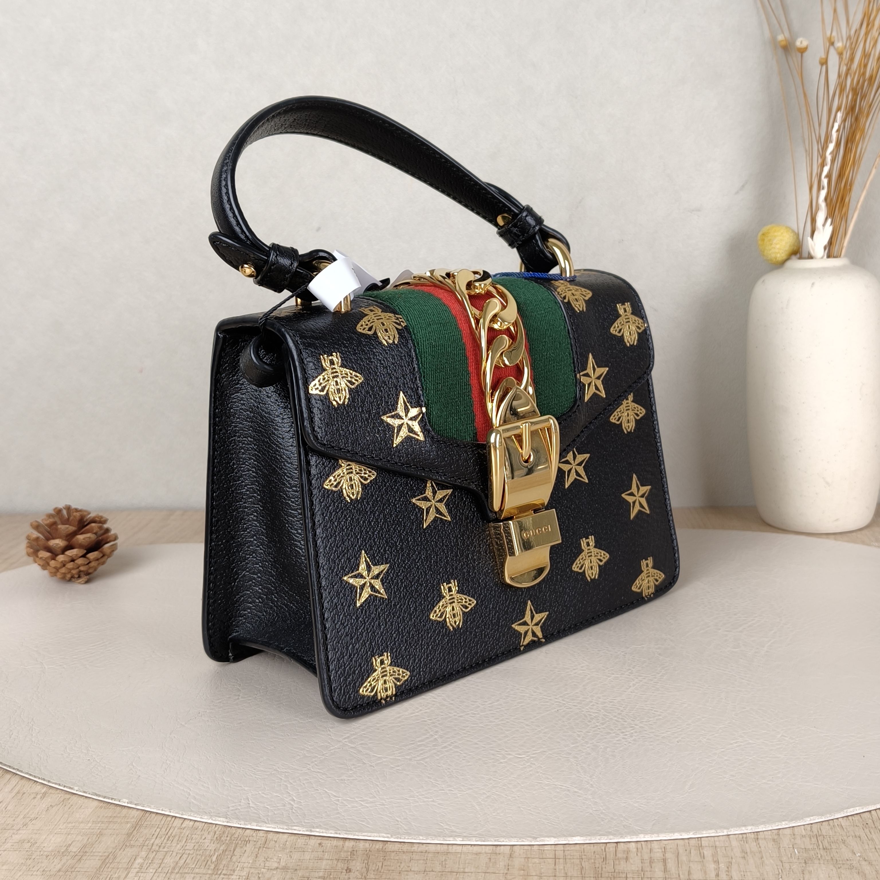 GUCCI Crossbody Bag Sylvie Edition Black Calfskinmini20 × 8 × 14 cm — cover view 3 of 5