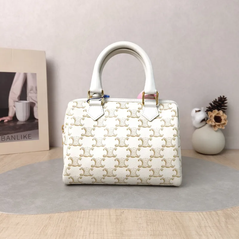 CELINE Crossbody Bag White PVC Small 20 × 10.5 × 15.5 cm