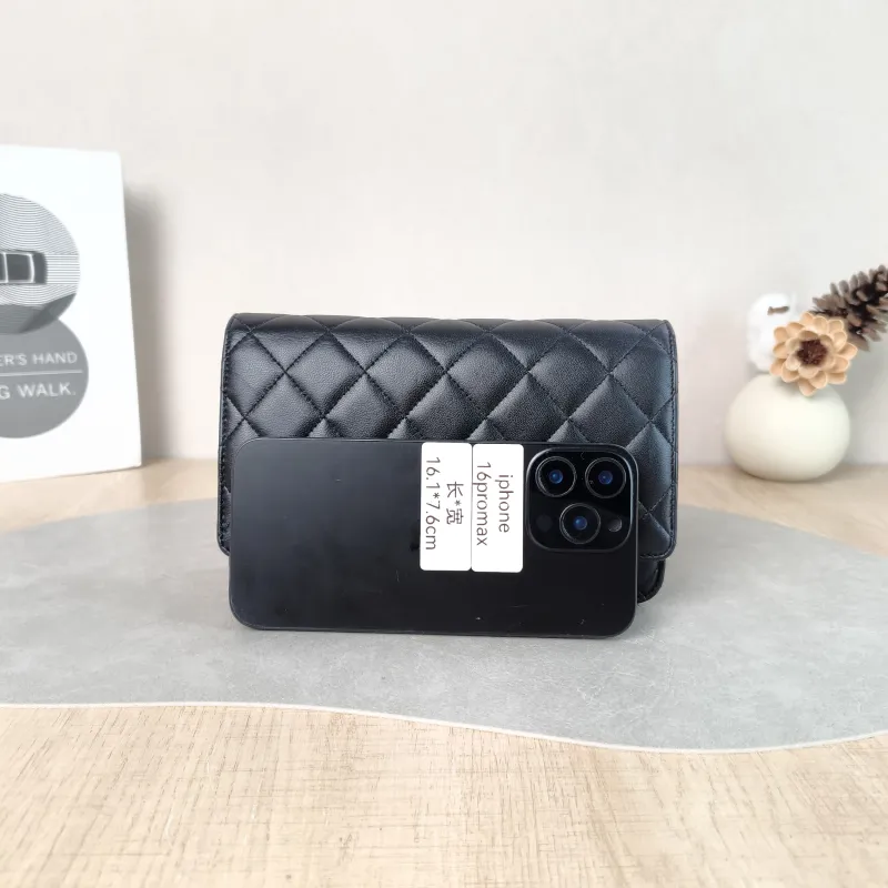 Chanel Crossbody Bag Classic Flap WOC CF WOCWOC Bag Black Pink Lambskin One Size 19 × 4 × 12.5 cm — cover view 2 of 6
