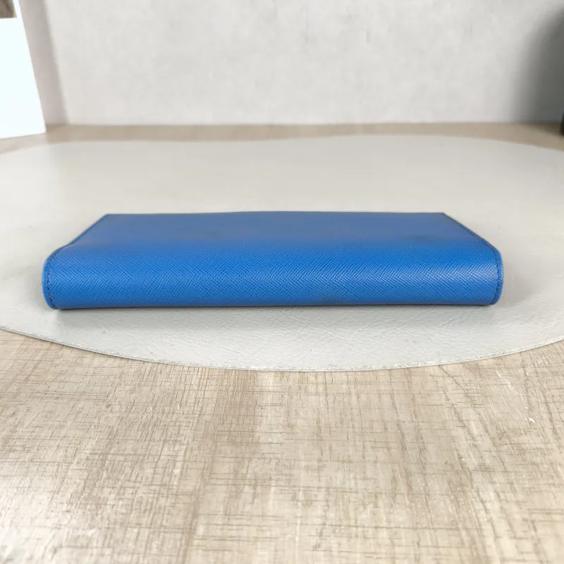 PRADA Wallet Wallet Blue Calfskin 19 × 2.5 × 9 cm — detail view 2 of 9