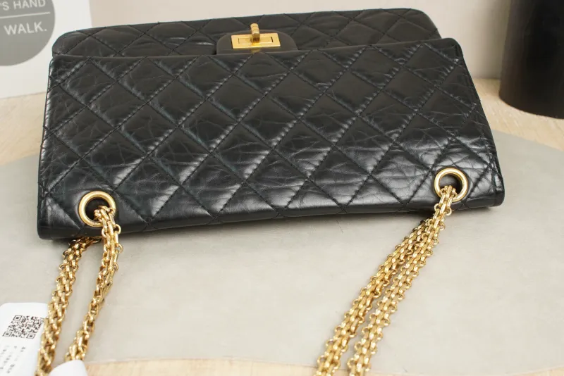 Chanel 2.55 Conditioned Medium Black with Gold-Tone Hardware Calfskin15 · Authenticity Card · 28 × 7.5 × 19.5 cm — detail view 9 of 20