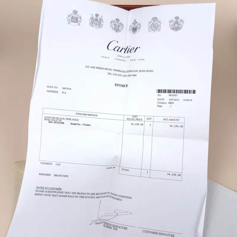CARTIER Necklace Love Collection Pendant Rose Gold 18KR ose Gold One Size 43cm — detail view 1 of 2