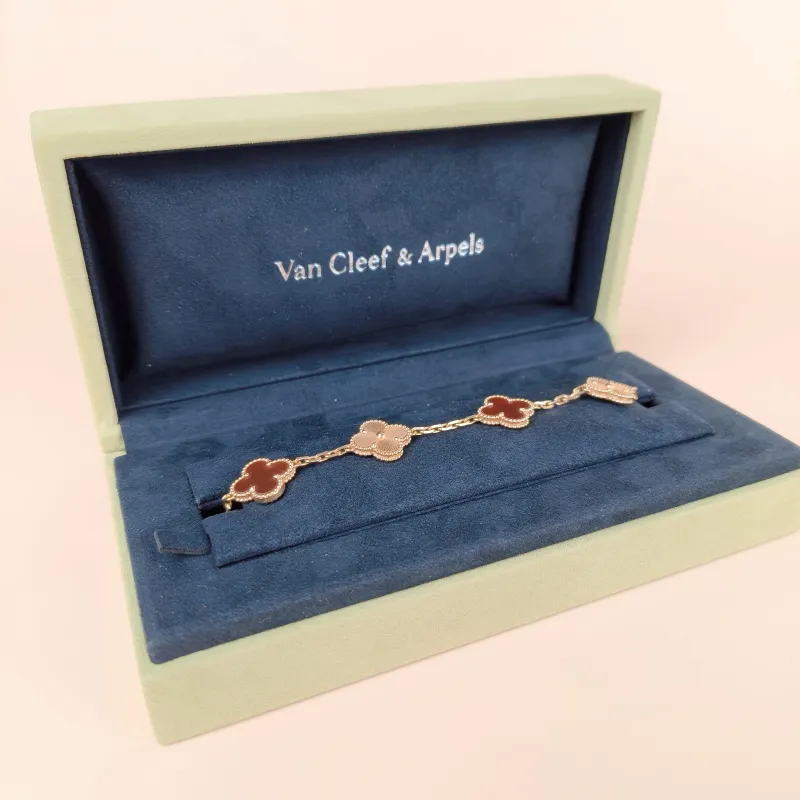 Van Cleef & Arpels Bracelet Alhambra Alhambra Collection Five-Motif Bracelet 18KR ose Gold Vintage Small 15.5cm 3.5cm — cover view 3 of 10