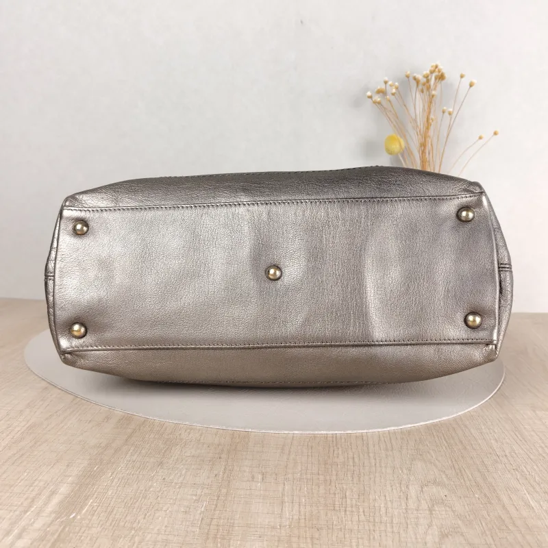 FERRAGAMO Shoulder Bag Shoulder Bag Grey Calfskin One Size 34 × 13 × 34 cm — cover view 4 of 5