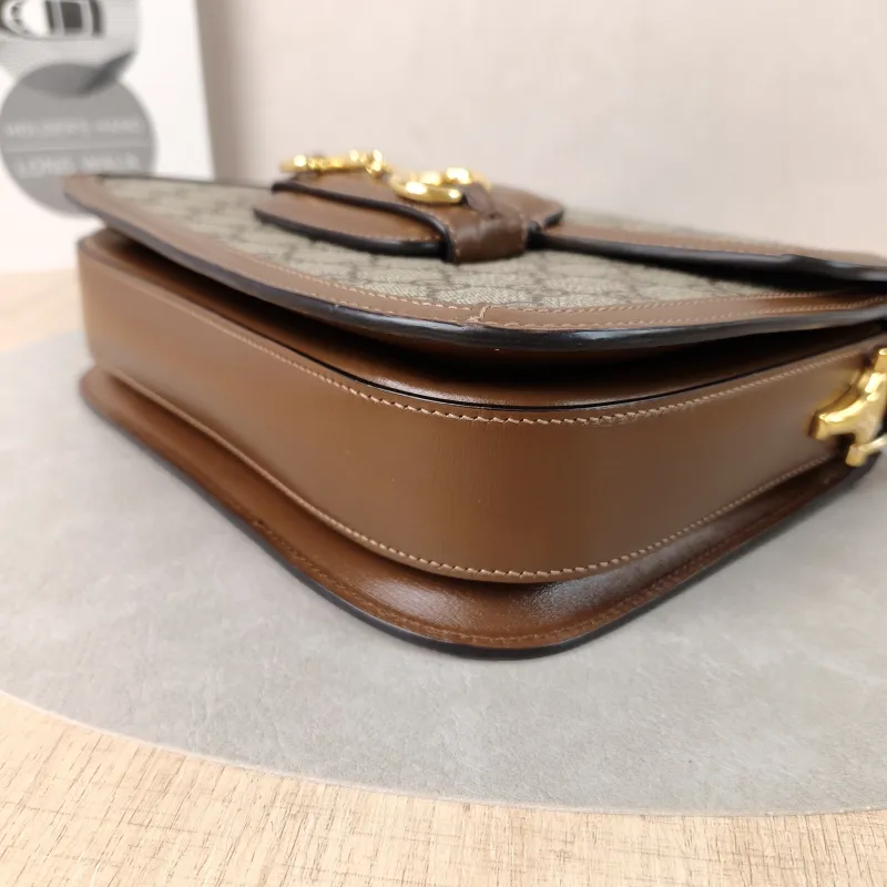 GUCCI Shoulder Bag Horsebit 1955 Horsebit Medium Monogram PVC Medium25 × 8 × 18 cm — detail view 9 of 14