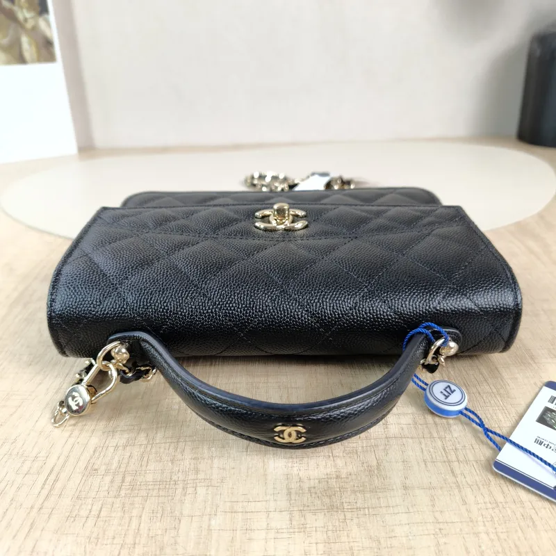 Chanel Backpack Backpack Black Grained Calfskin One Size18.2 × 5 × 14 cm — detail view 12 of 14
